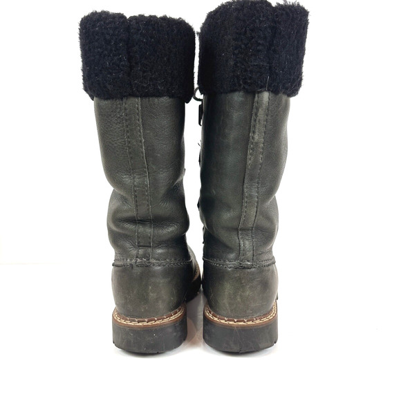 Sorell Womens Leather Faux Fur Lined Tall Boots Size 8 Wool Pull-On Warm Winter - Picture 6 of 12